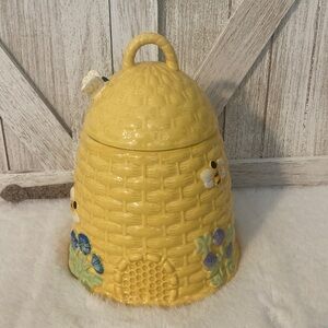 Yellow Ceramic Beehive Cookie Jar